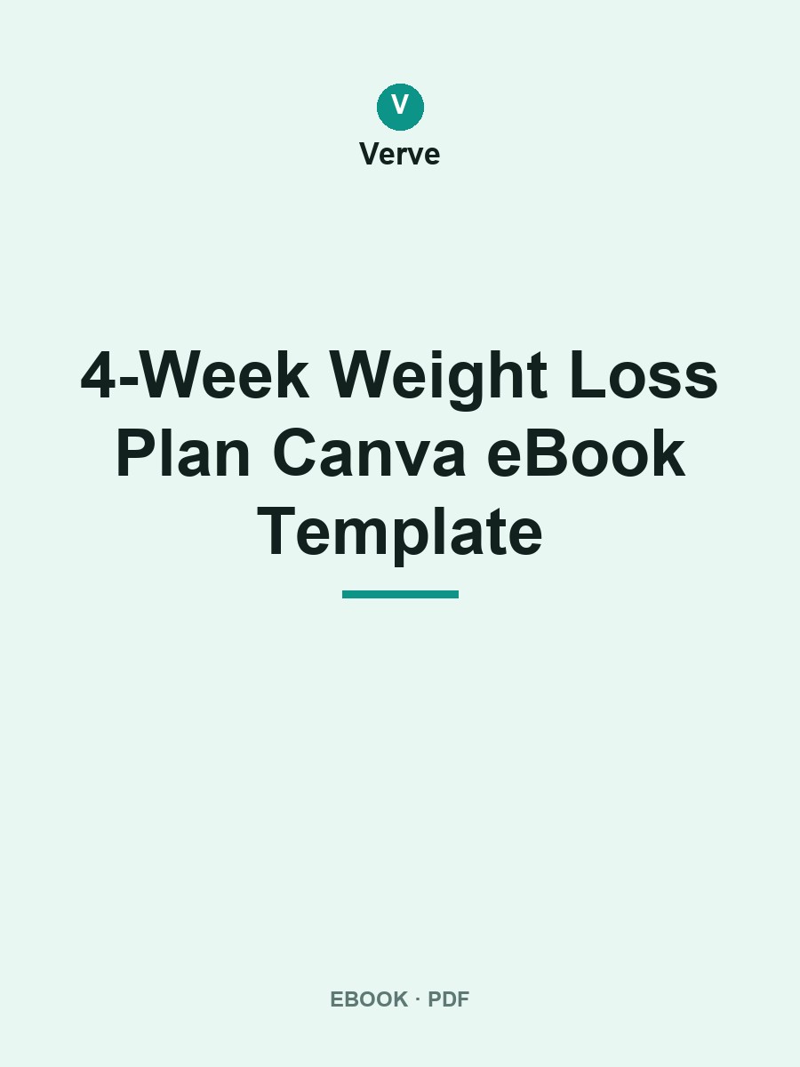 4-Week Weight Loss Plan Canva eBook Template cover